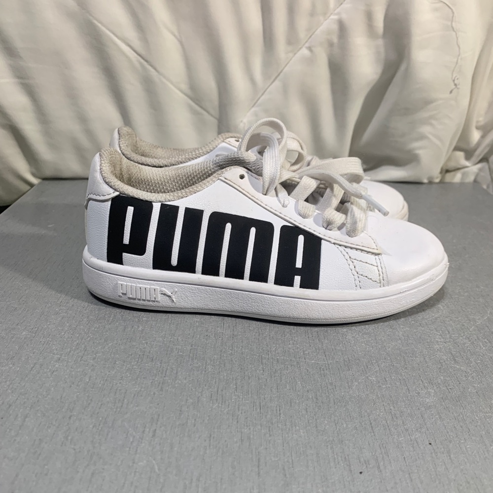 Little Kids PUMA  Logo Athletic Shoes 381706-02 White - Size 12.5C.
